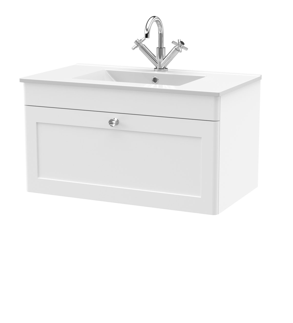 800mm Wall Hung 2-Door Vanity with Basin - 1 Tap Hole - Image 1