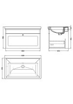 800mm Wall Hung 1 Drawer Vanity & Basin 0TH - Image 3