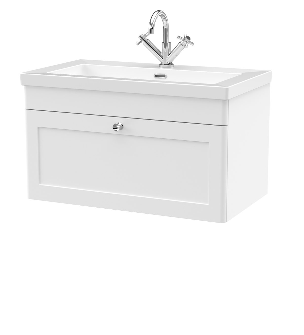 800mm Wall Hung 2-Door Vanity with Basin - 1 Tap Hole - Image 1