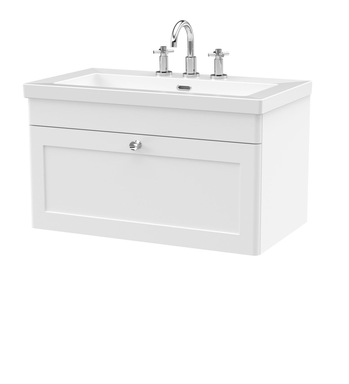 800mm Wall Hung 2-Door Vanity with Basin - 3 Tap Hole - Image 1