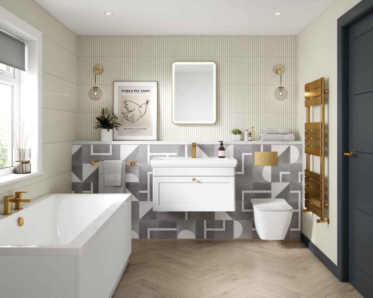 600mm Wall Hung 1-Drawer Vanity & Basin 1TH - Image 2