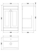 500mm Floor Standing 2 Door Vanity & Basin 1 - Image 3