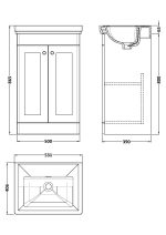 500mm Floor Standing 2 Door Vanity & Basin 0TH - Image 3