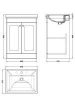 600mm Floor Standing 2-Door Vanity & Basin 3TH - Image 3