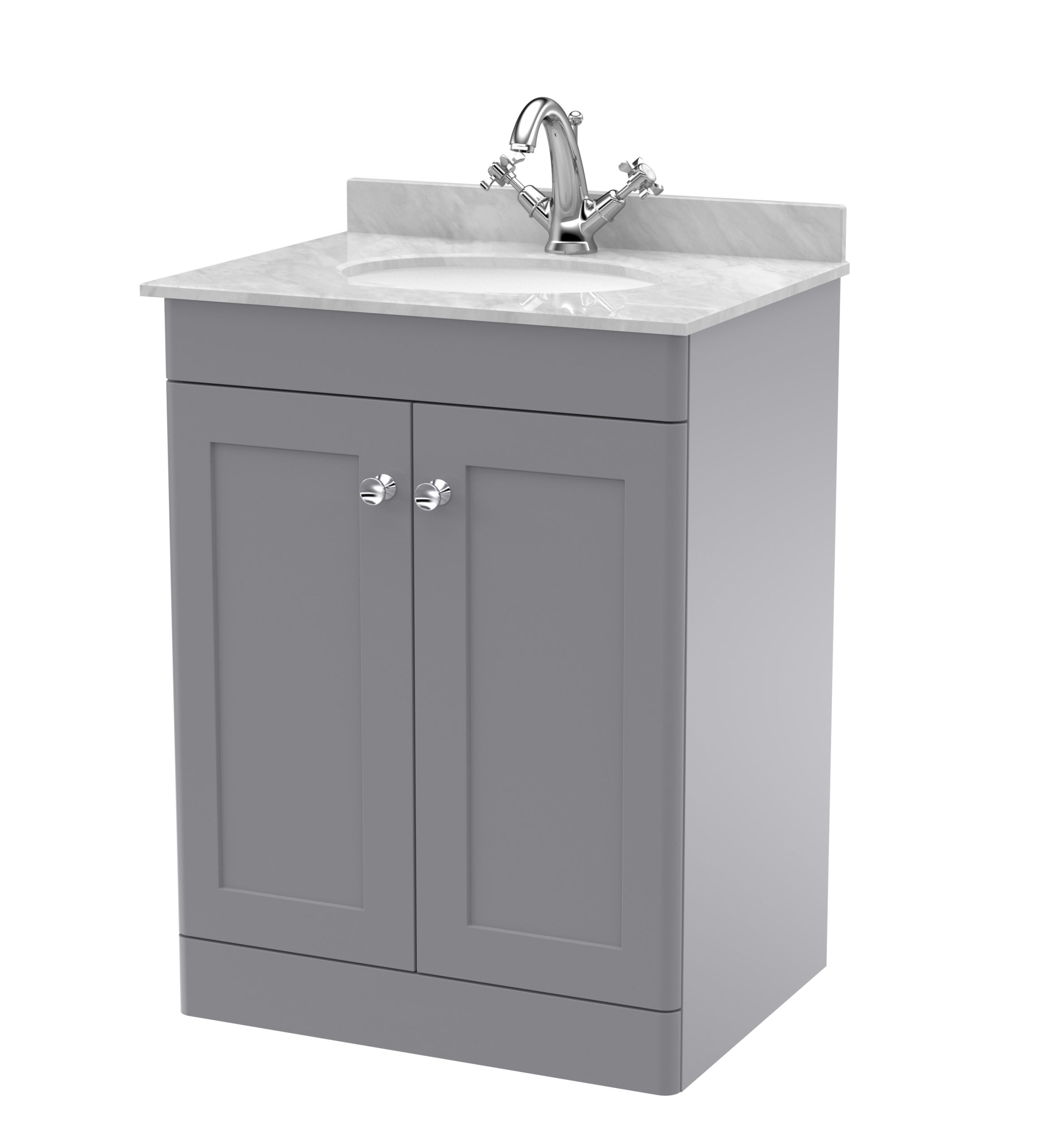 clc225gr1_furniture_v1_co.jpg 600mm Floor Standing 2 Door Vanity & Marble Top 1TH - Image 1