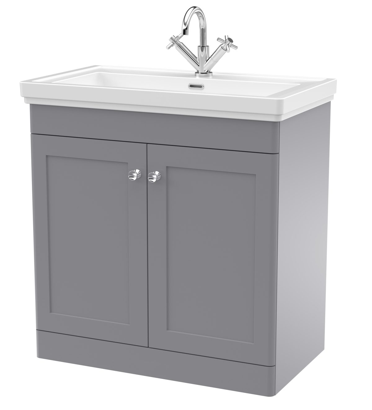 800mm Floor Standing 2-Door Vanity & Basin 1TH - Image 1