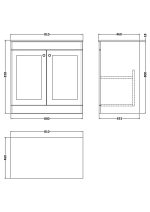 800mm Floor Standing 2-Door Vanity with Marble Top - Image 2
