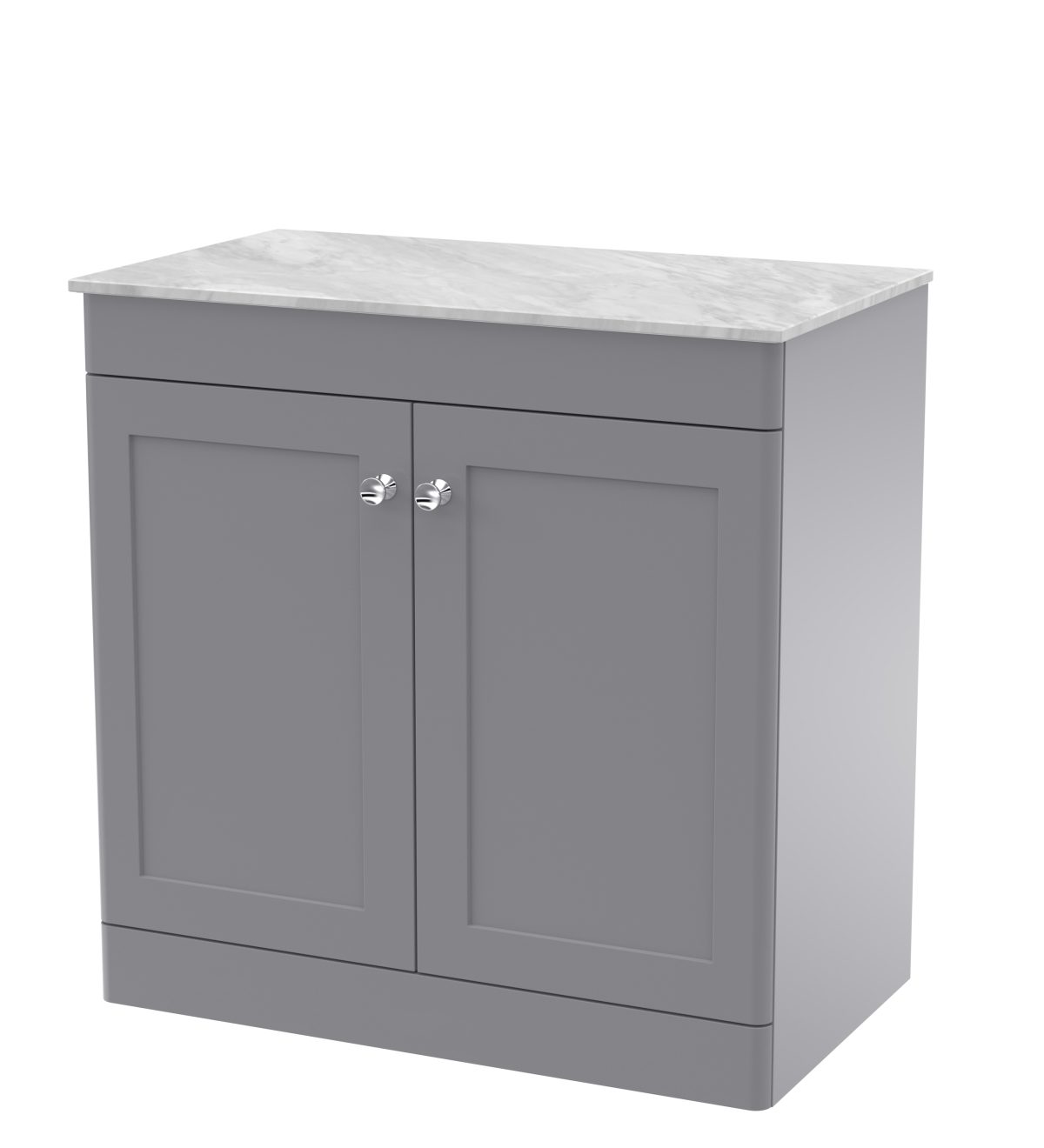 800mm Floor Standing 2-Door Vanity with Marble Top - Image 1