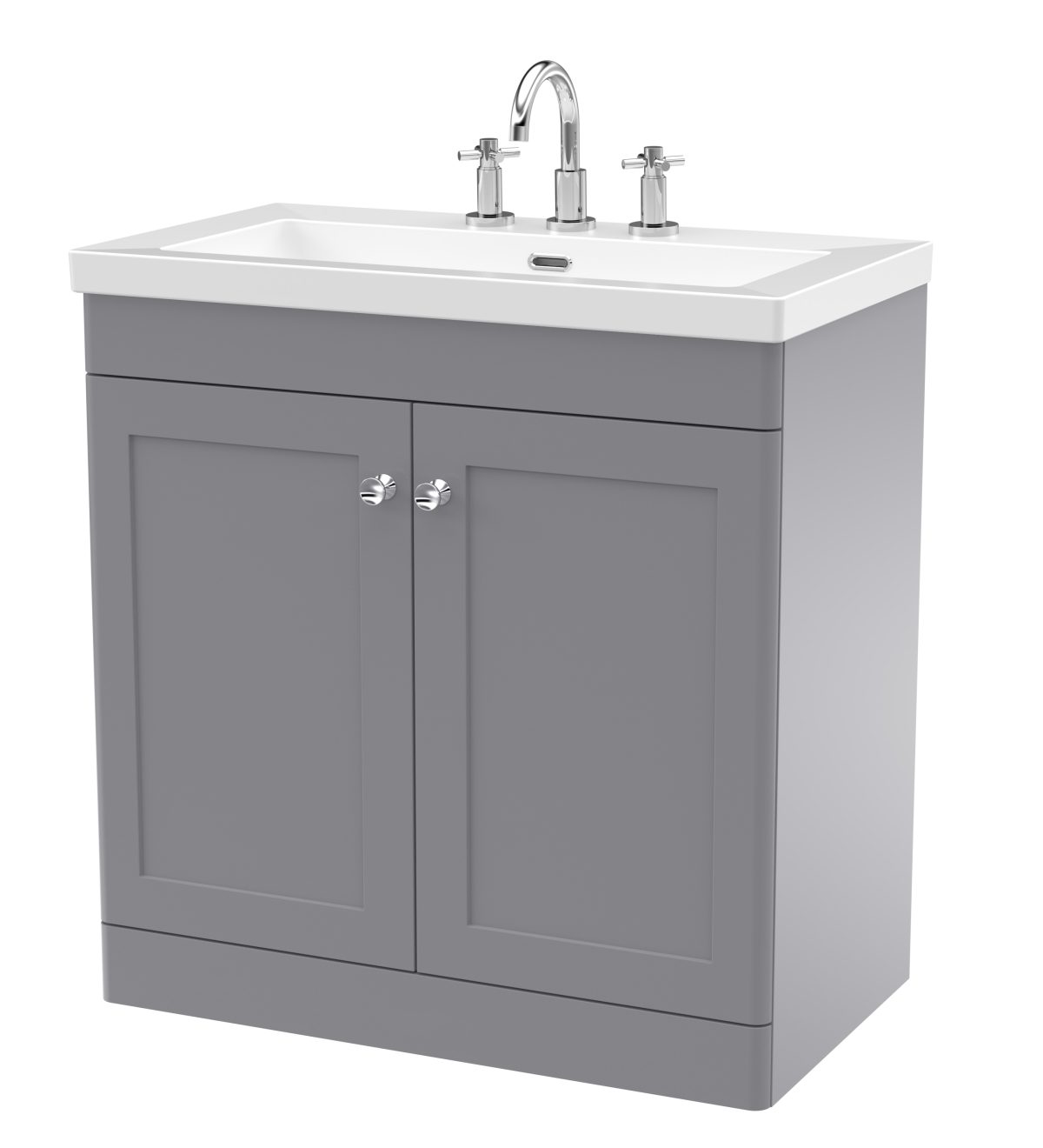 800mm Floor Standing 2-Door Vanity with Basin - 3 Tap Hole - Image 1