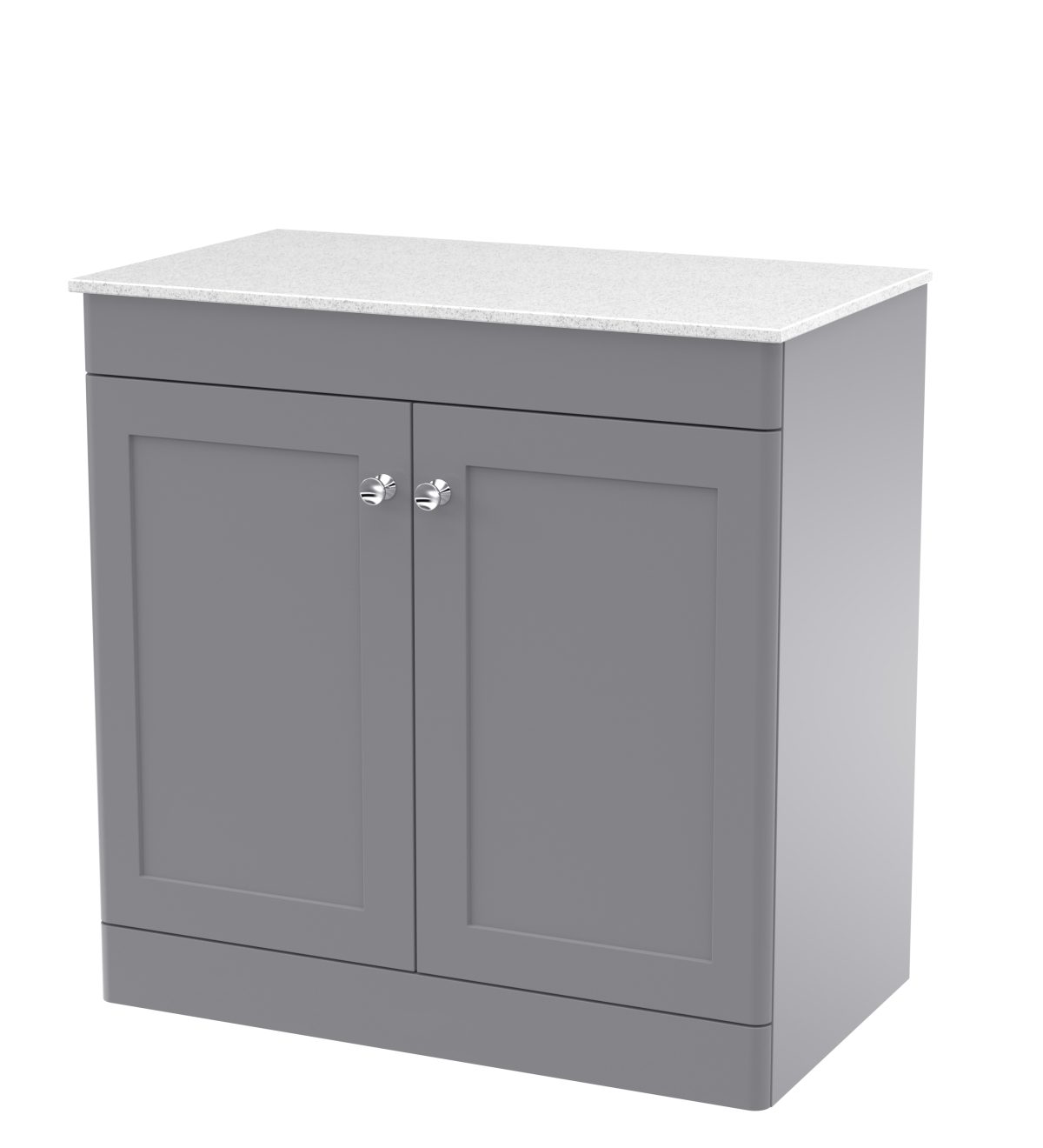 800mm Floor Standing 2-Door Vanity with Marble Top - Image 1