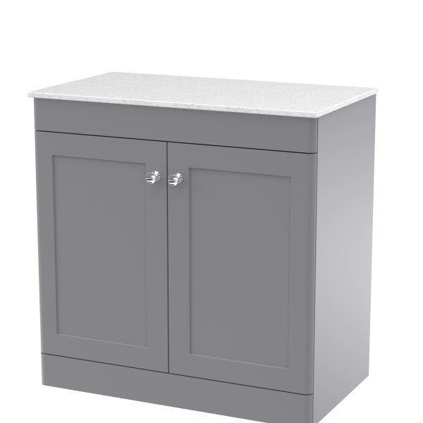 800mm Floor Standing 2-Door Vanity with Marble Top