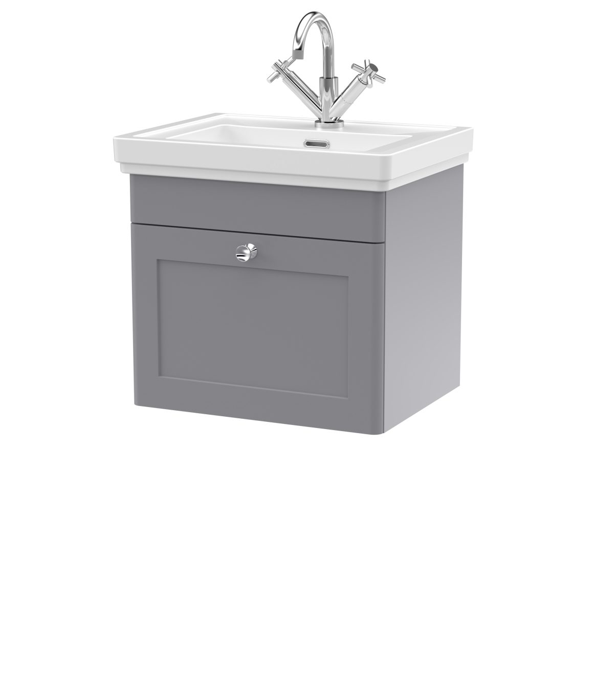 500mm Wall Hung 1-Drawer Vanity & Basin 1TH - Image 1