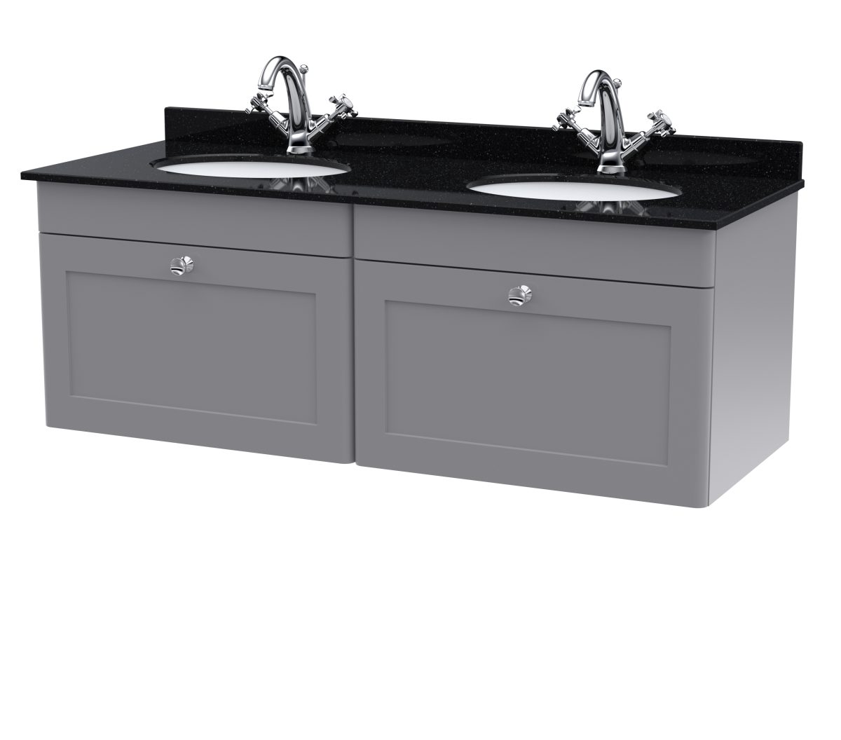 1200mm Wall Hung 2 Drawer Vanity & Marble Top - Image 1