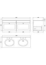 1200mm Wall Hung 2 Drawer Vanity & Marble Top - Image 2