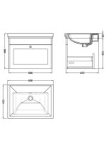 600mm Wall Hung 1 Drawer Vanity & Basin 0TH - Image 3