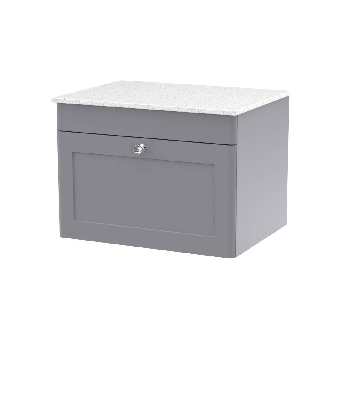 600mm Wall Hung 1-Drawer Vanity with Marble Top - Image 1
