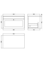 800mm Wall Hung 2-Door Vanity with Marble Top - Image 2