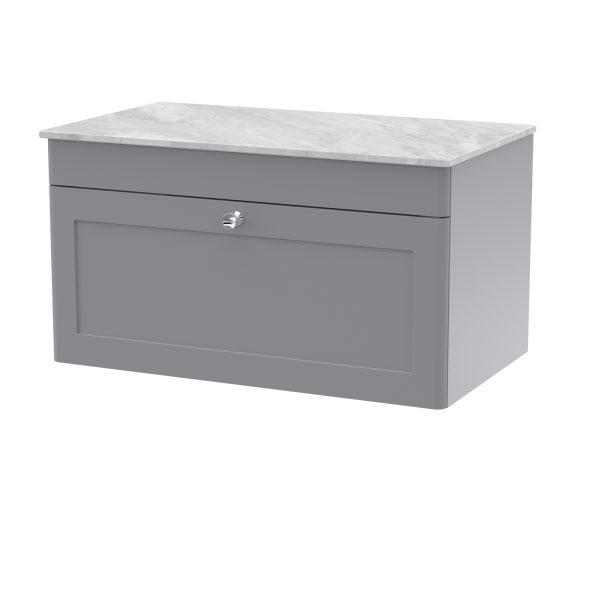 800mm Wall Hung 2-Door Vanity with Marble Top