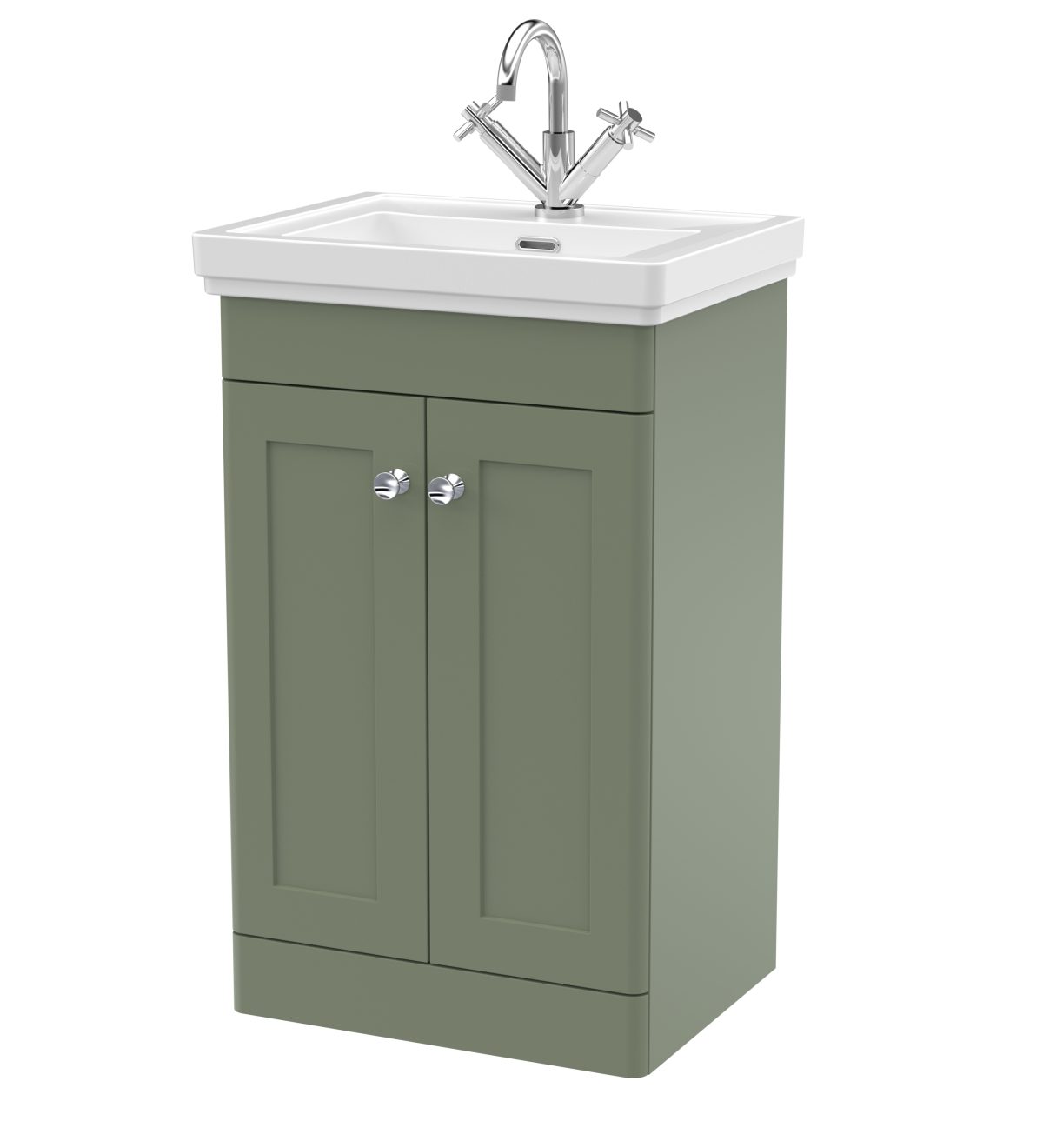 500mm Floor Standing 2-Door Vanity & Basin 1TH - Image 1