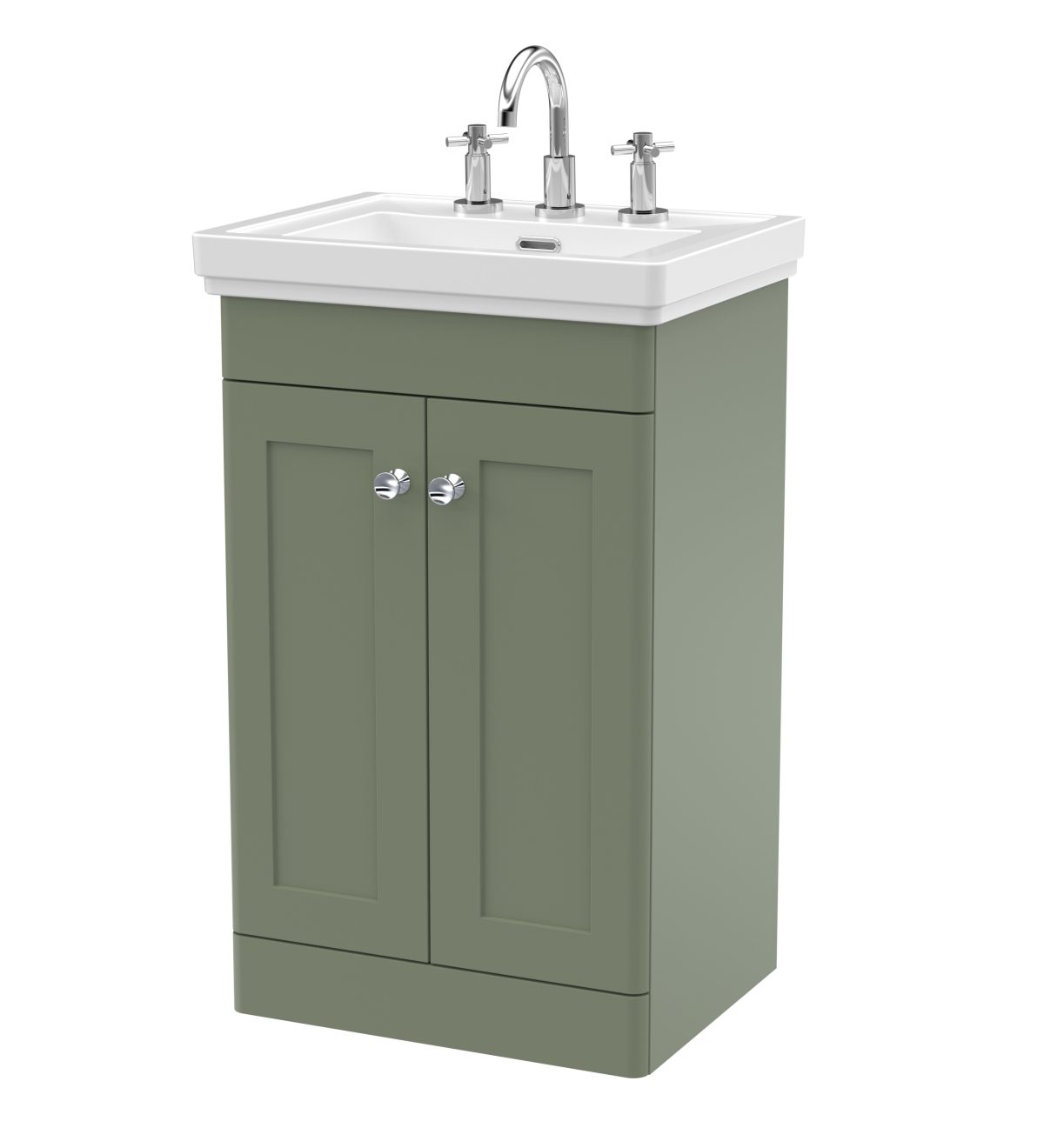 500mm Floor Standing 2-Door Vanity & Basin 3TH - Image 1