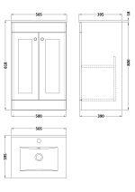 500mm Floor Standing 2 Door Vanity & Basin 2 - Image 3