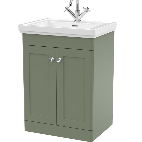 600mm Floor Standing 2-Door Vanity & Basin 1TH