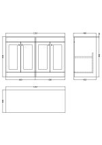 1200mm Floor Standing 4-Door Vanity with Marble Top - Image 2
