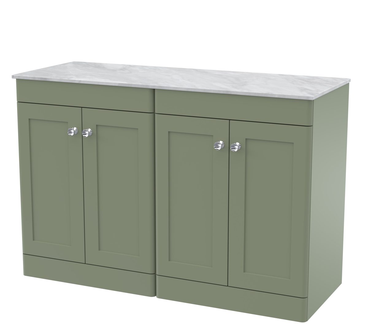1200mm Floor Standing 4-Door Vanity with Marble Top - Image 1