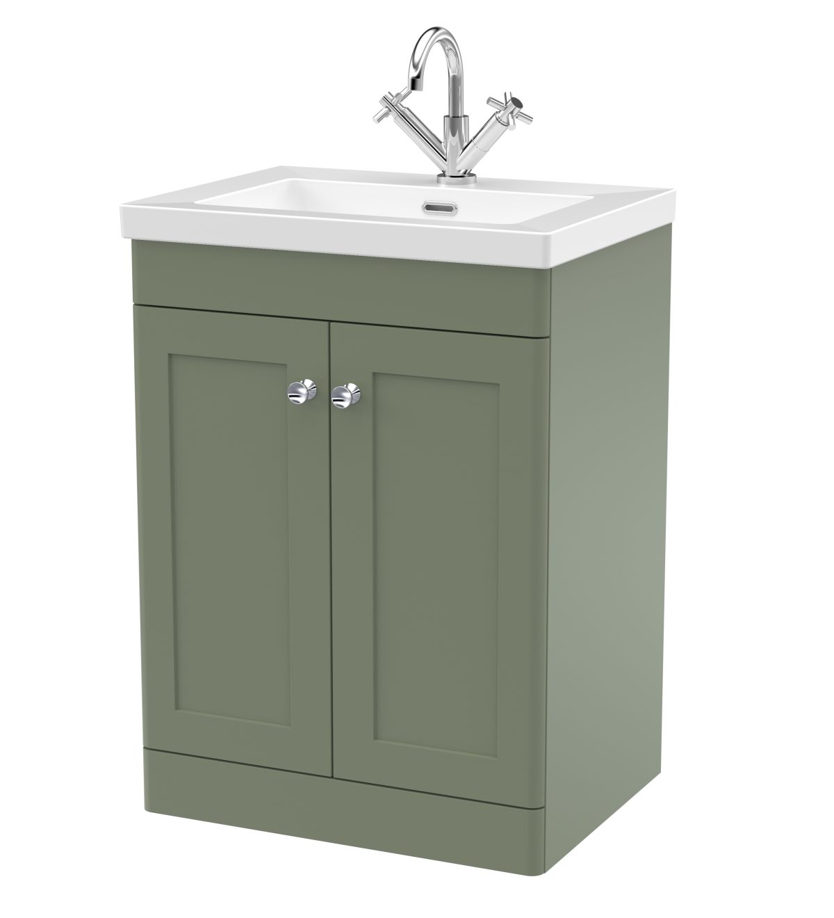 600mm Floor Standing 2-Door Vanity with Basin - 1 Tap Hole - Image 1