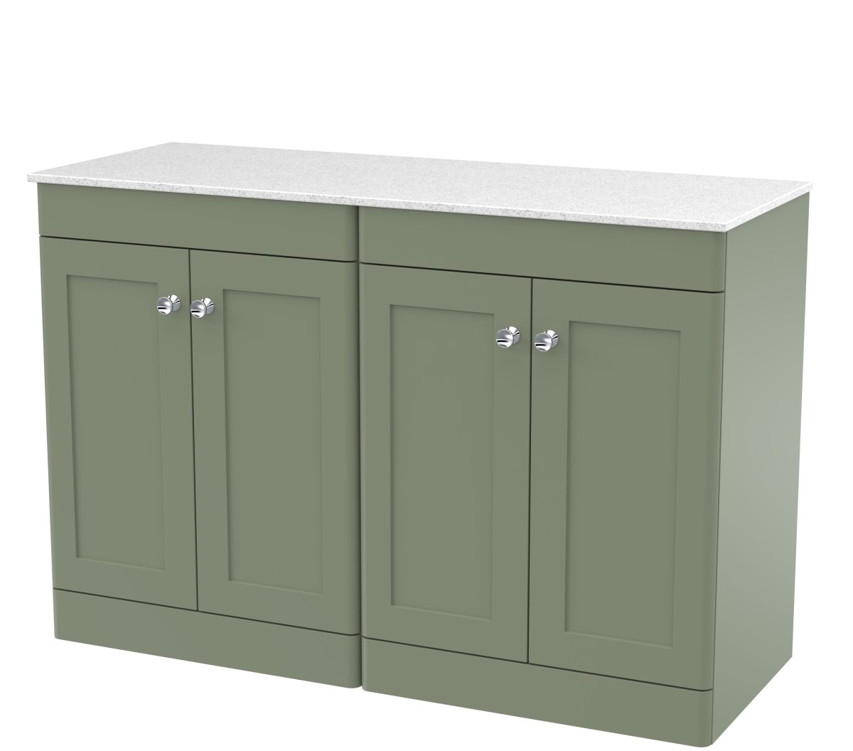1200mm Floor Standing 4-Door Vanity with Marble Top - Image 1