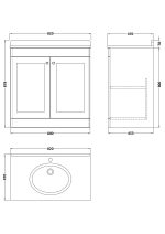 800mm Floor Standing 2 Door Vanity & Marble Top 1TH - Image 2