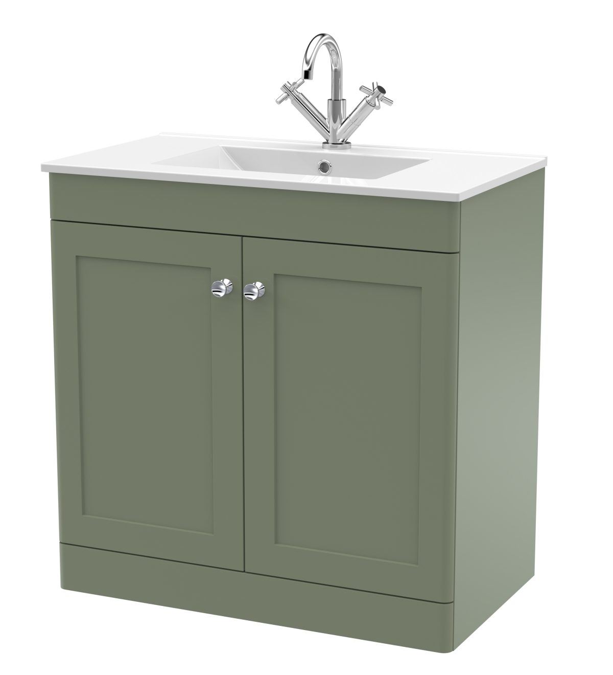 800mm Floor Standing 2-Door Vanity with Basin - 1 Tap Hole - Image 1