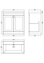 800mm Floor Standing 2-Door Vanity with Basin - 1 Tap Hole - Image 2
