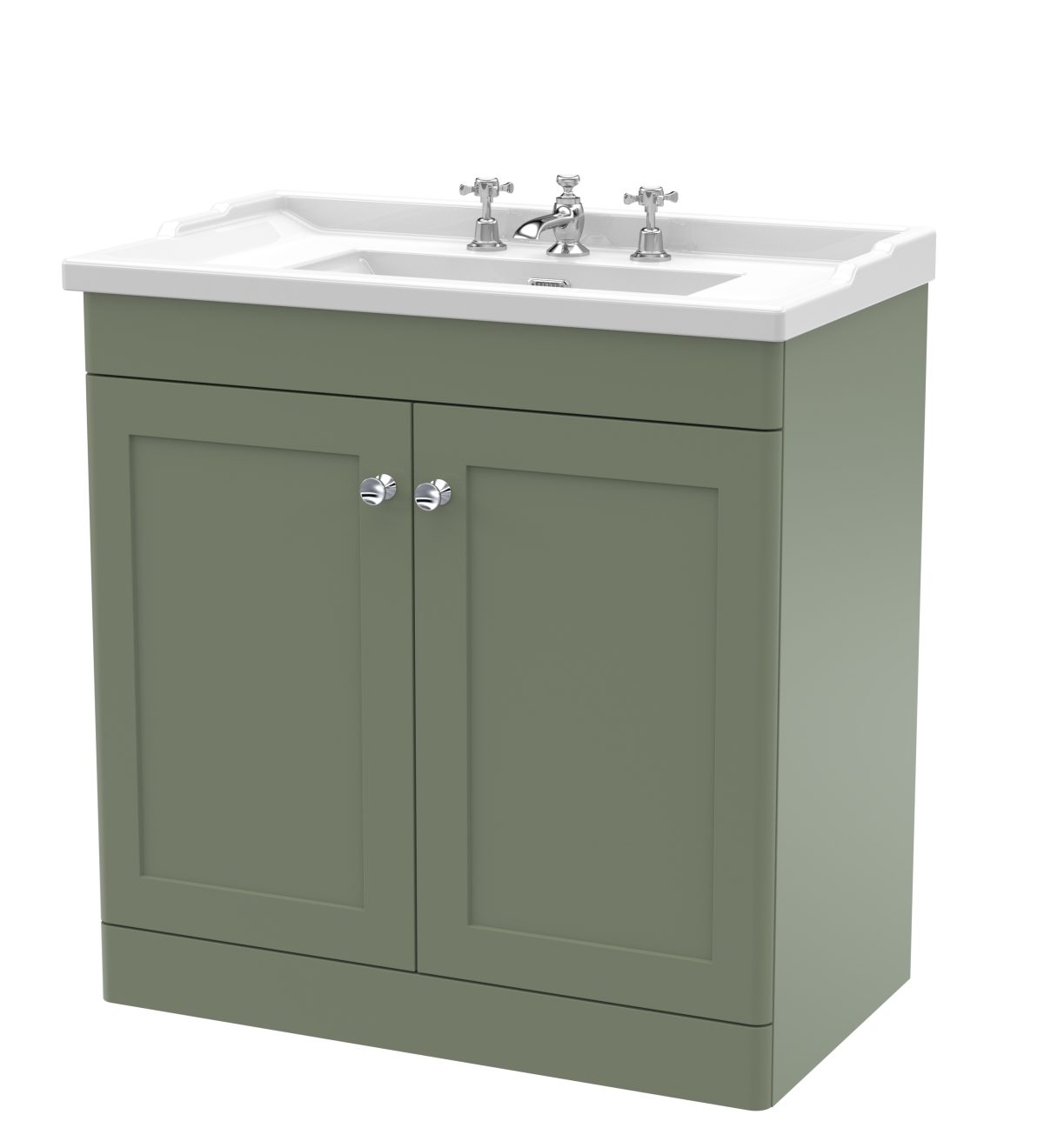 800mm Floor Standing 2 Door Vanity & Basin 3TH - Image 1