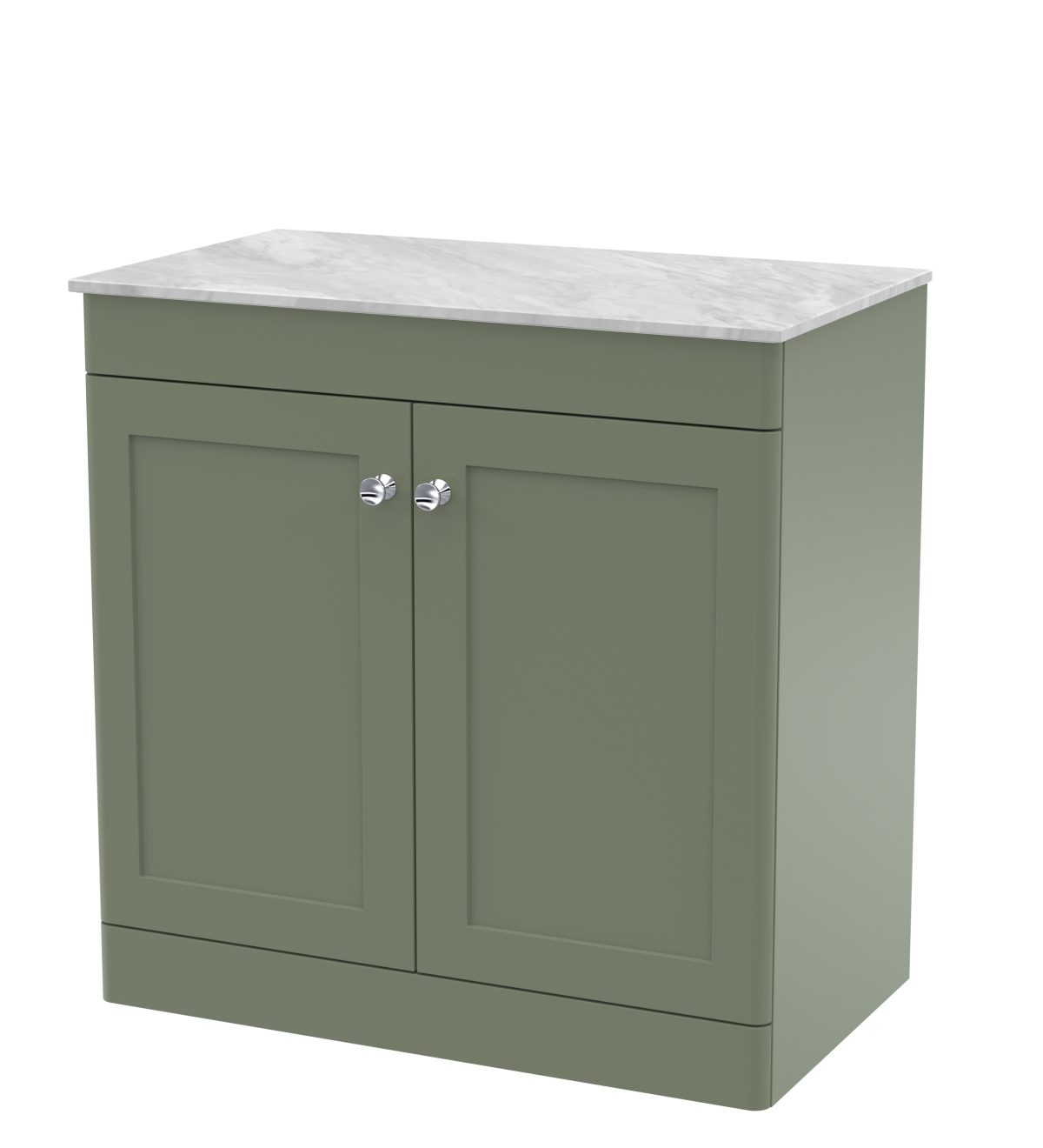 800mm Floor Standing 2-Door Vanity with Marble Top - Image 1