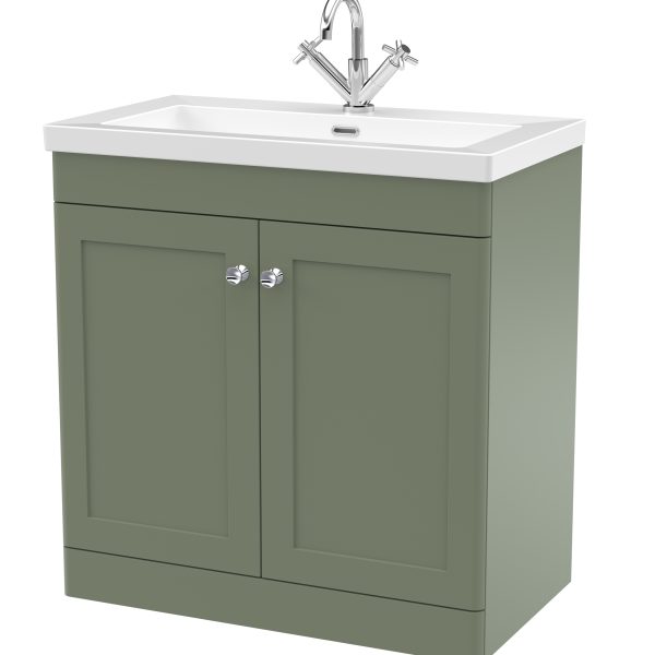 800mm Floor Standing 2-Door Vanity with Basin - 1 Tap Hole