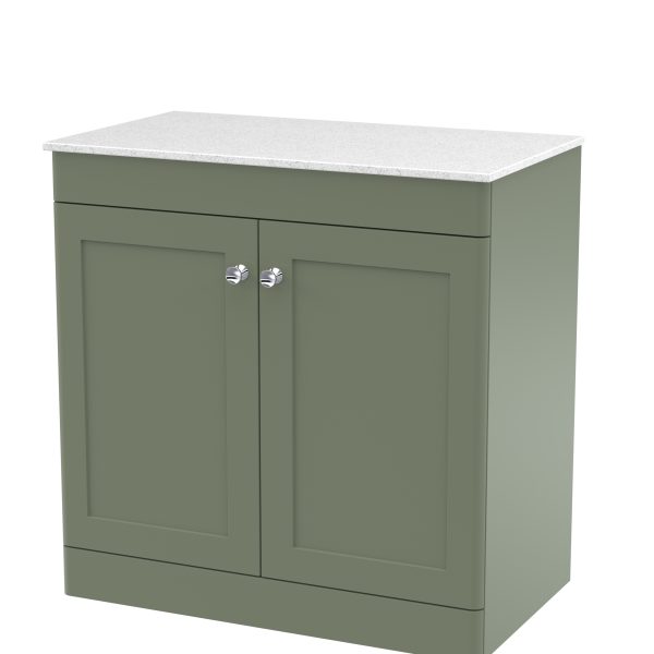 800mm Floor Standing 2-Door Vanity with Marble Top