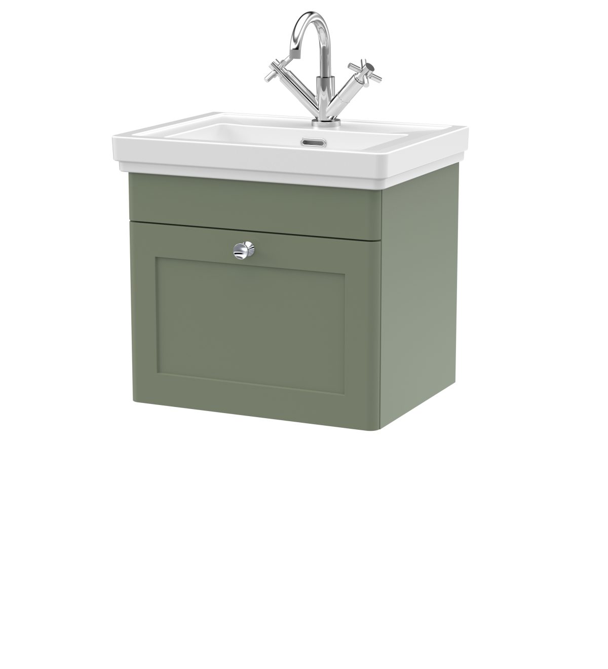 500mm Wall Hung 1-Drawer Vanity & Basin 1TH - Image 1
