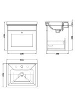 500mm Wall Hung 1-Drawer Vanity & Basin 3TH - Image 3