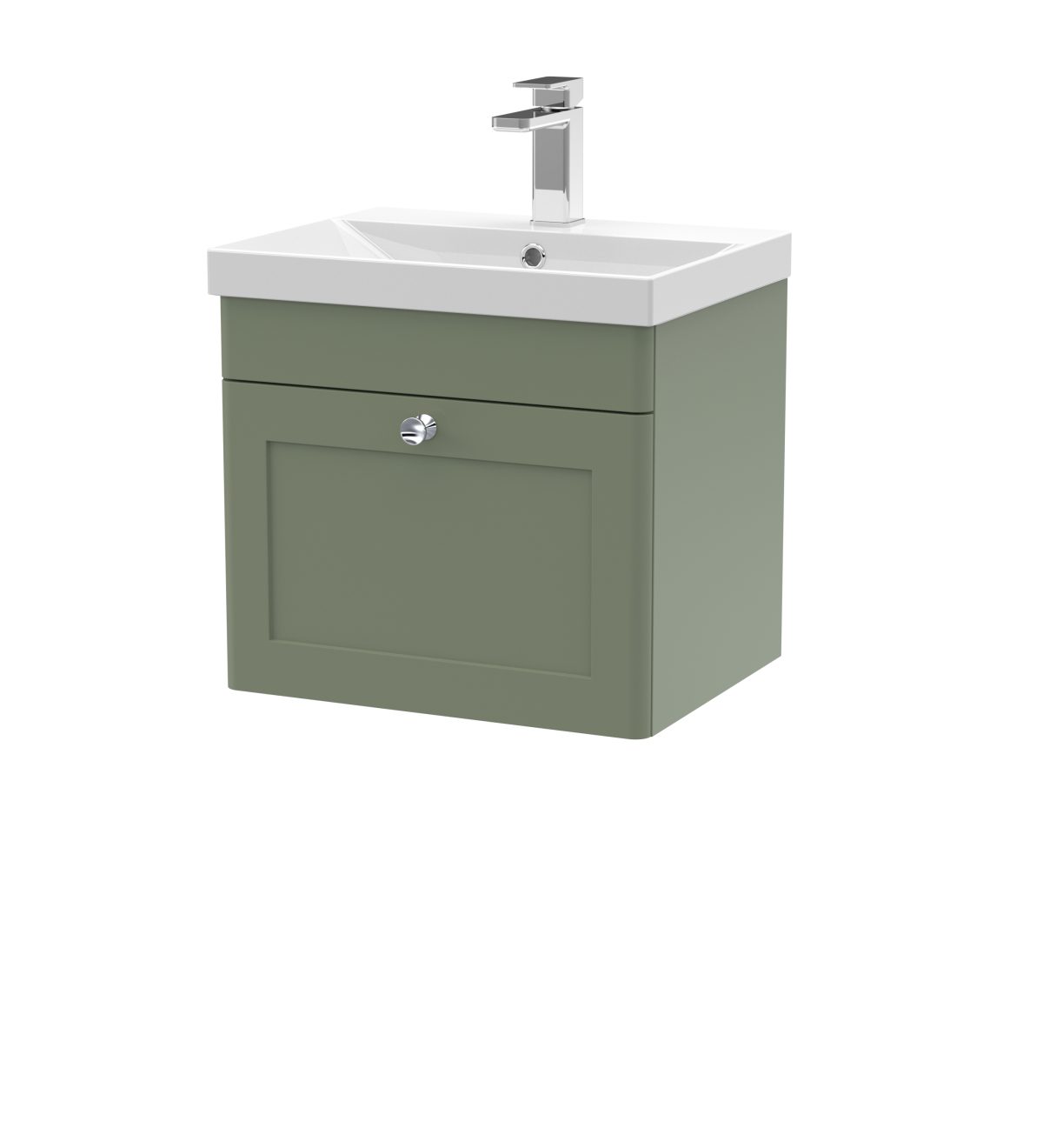 500mm Wall Hung 1 Drawer Vanity & Basin 3 - Image 1