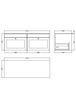 1200mm Wall Hung 2-Drawer Vanity with Marble Top - Image 2