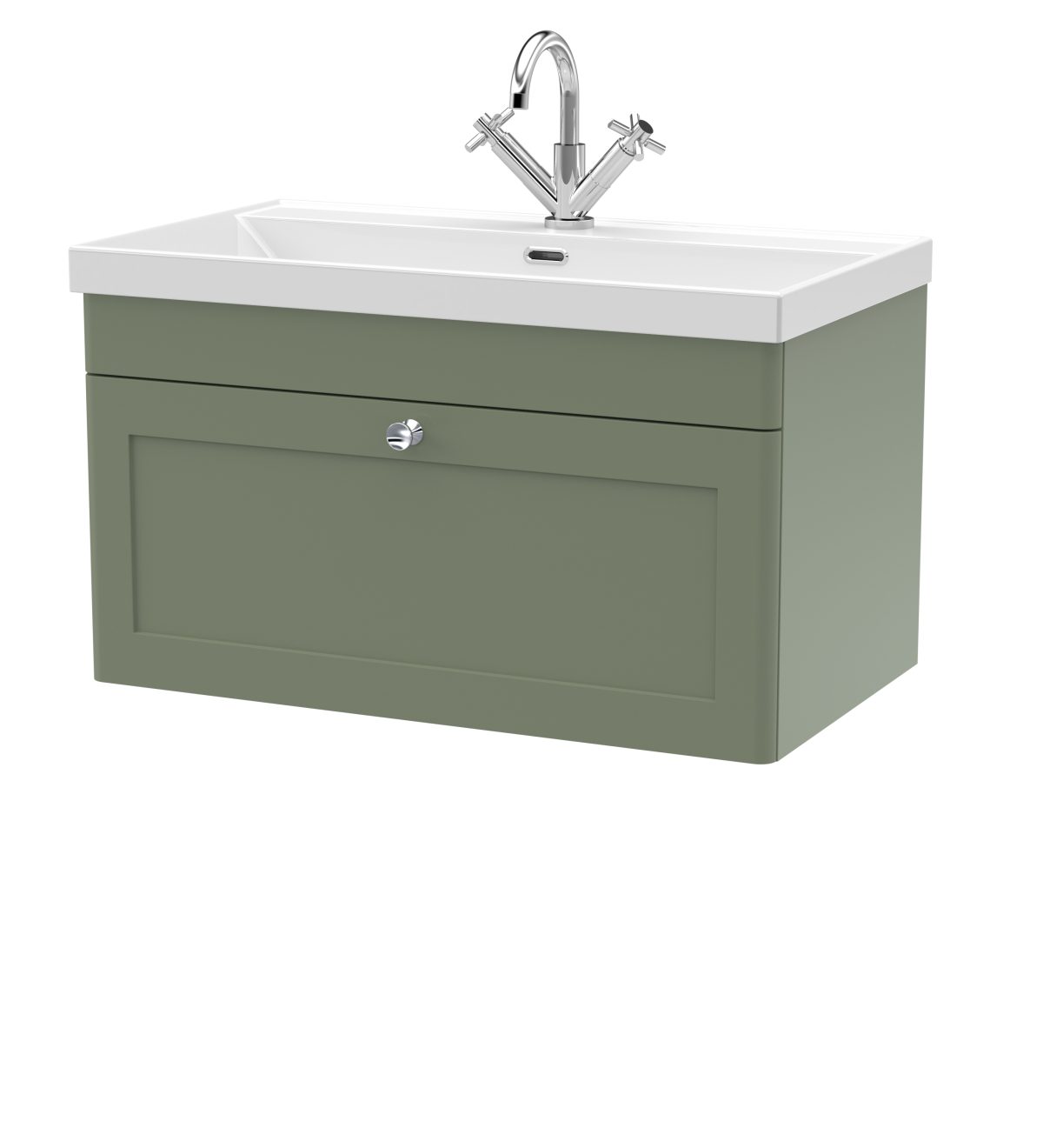 800mm Wall Hung 2-Door Vanity with Basin - 1 Tap Hole - Image 1