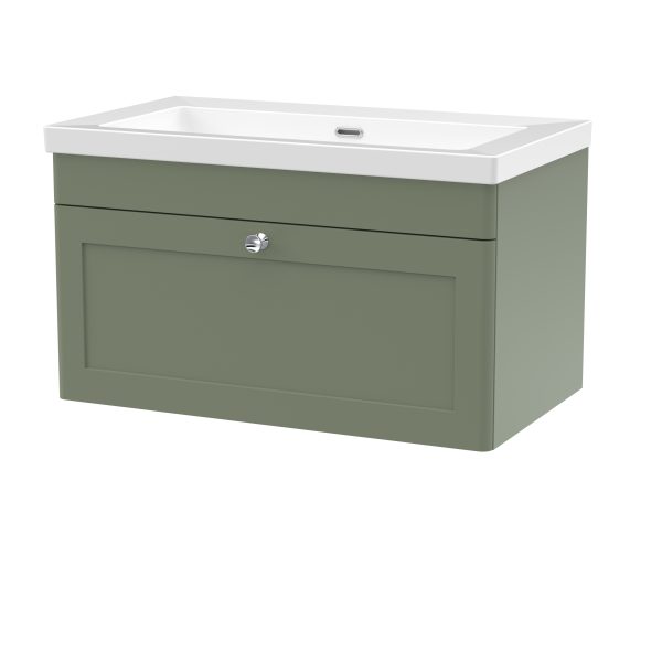 800mm Wall Hung 2-Door Vanity with Basin - 0 Tap Hole