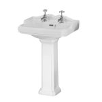 590mm Basin & Pedestal (2 Tap Hole)