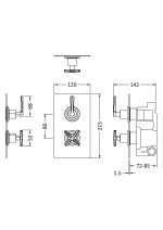 Twin Thermostatic Shower Valve With Diverter - Image 2