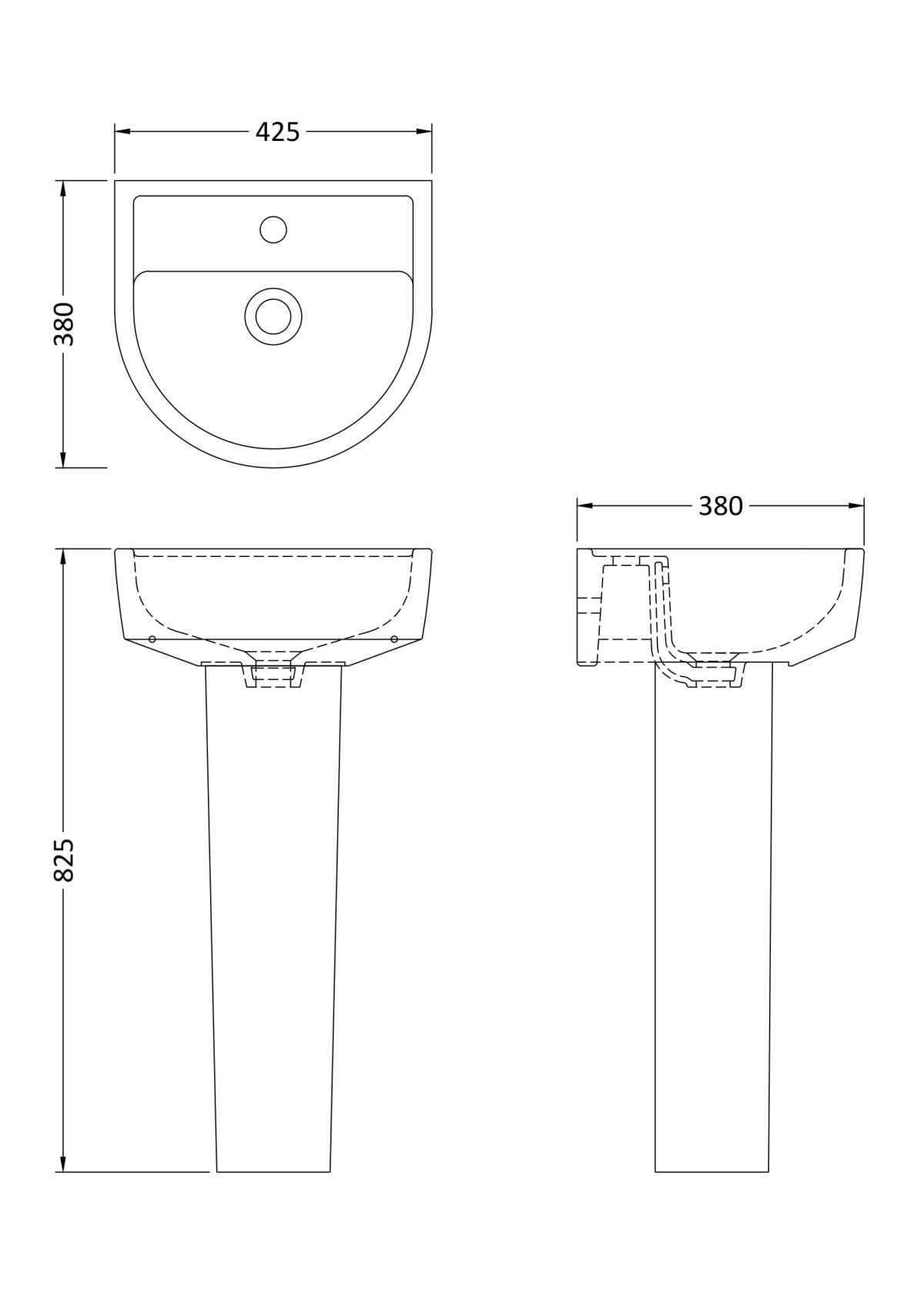 420mm Basin & Pedestal - Image 3