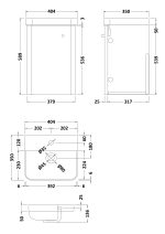 400mm Wall Hung 1-Door Vanity & Basin - Image 2
