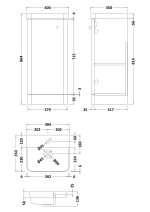 400mm Floor Standing 1-Door Vanity & Basin - Image 3
