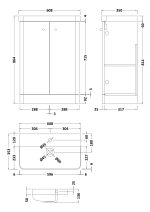 600mm Floor Standing 2 Door Unit & Basin - Image 4
