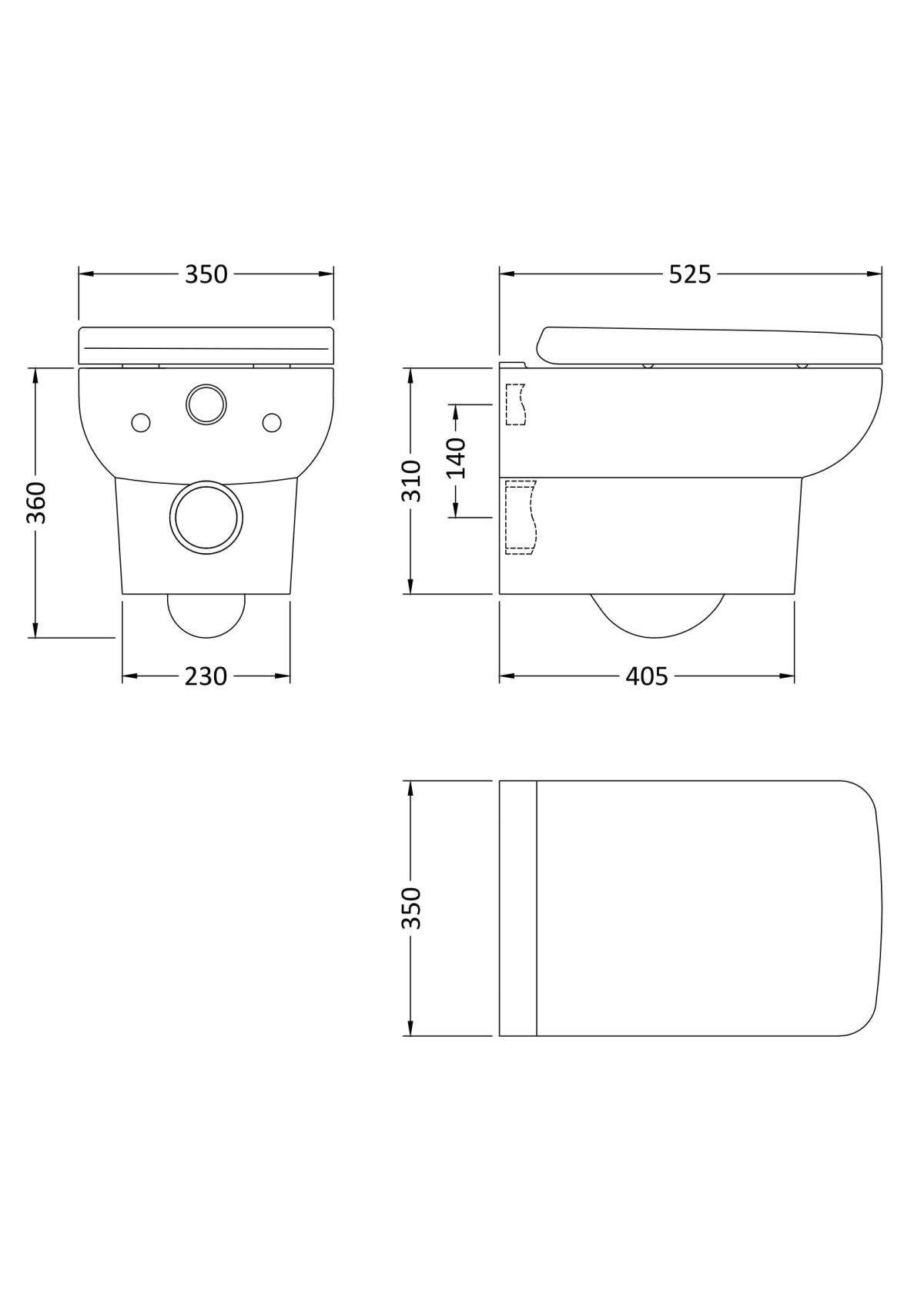 Wall Hung Pan & Seat - Image 3